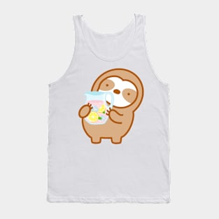 Cute Pink Lemonade Sloth Tank Top